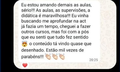 Depoimento de aluna sobre as aulas, supervisões e didática